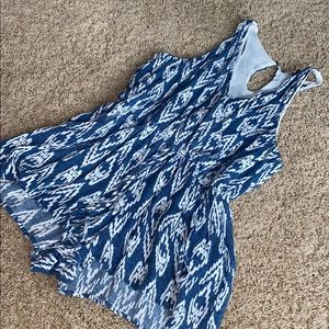 Blue & White Flowy Romper